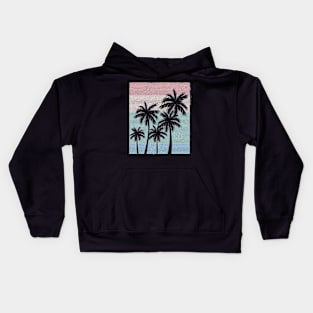 Palm Tree Tropical Beach Pastel Color Vacation Kids Hoodie